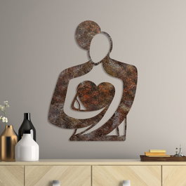 Wallity Rusty Hug Escultura de Pared de Metal Antiquation